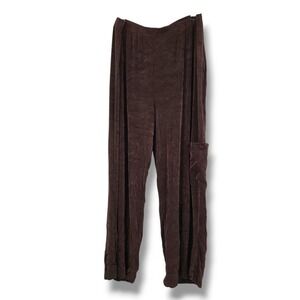 George Slinky Vintage Pants Wide Leg High Waist Casual Brown Crop Pants‎ Large